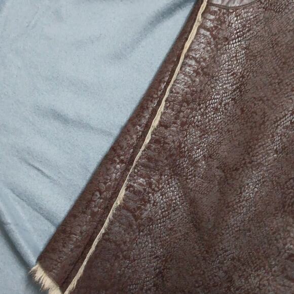 Vintage Havana Vest Womens Medium Vegan Leather Fur Lined Brown Boho‎ Retro - Picture 10 of 10